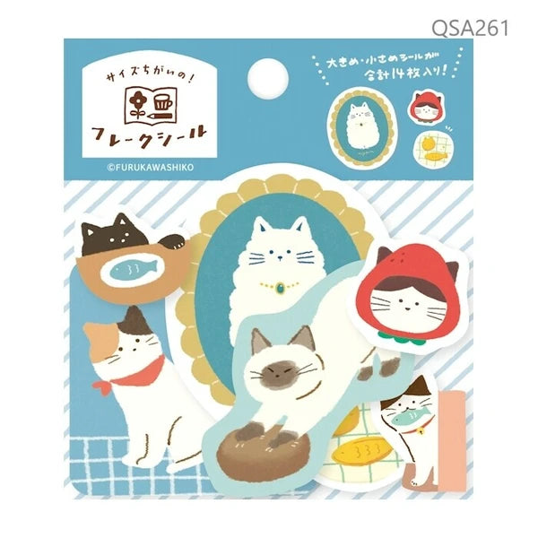 Watashi-biyori Flake sticker Cat