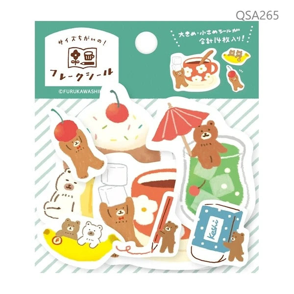 Watashi-biyori Flake sticker Helping bears